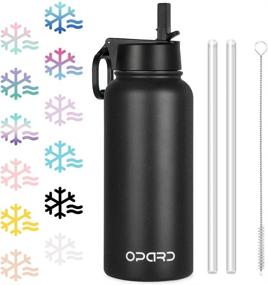 img 4 attached to 🚰 Opard Stainless Steel Water Bottle: 32 oz Vacuum Insulated, Leak-Proof, with Straw - Perfect for Gym, Travel, Camping