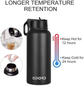 img 2 attached to 🚰 Opard Stainless Steel Water Bottle: 32 oz Vacuum Insulated, Leak-Proof, with Straw - Perfect for Gym, Travel, Camping