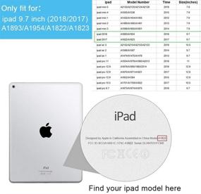 img 3 attached to Чехол для iPad диагональю 9.7 дюйма - Aoub Трехгранный стенд автоматический режим сна/бодрствования, тонкий умный чехол с подставкой для карандаша, матовый прозрачный мягкий ударопрочный чехол из TPU для iPad 6-го/5-го поколения 2018/2017 года, фиолетовый