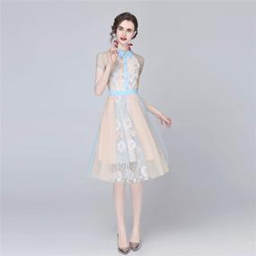 img 2 attached to Womens Elegant Embroidered Flounce Overlay Women's Clothing and Dresses