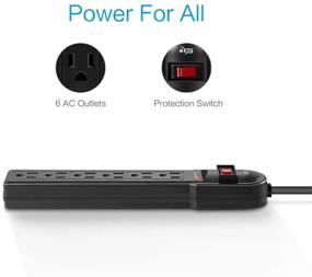 img 3 attached to 💡 KMC 6-Outlet Surge Protector Power Strip 4-Pack with Overload Protection, 2-Foot Cord, 600 Joule Capacity