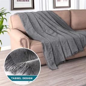 img 2 attached to 🛋️ Turquoize Cotton Grey Sofa Cover - Couch Protector and Throw Cover for Sectional Couches. Washable and Durable Sofa Couch Cover, Designed with Geometrical Woven Jacquard Fabric. Perfect for Dog Owners. Available in XX-Large size in Grey.