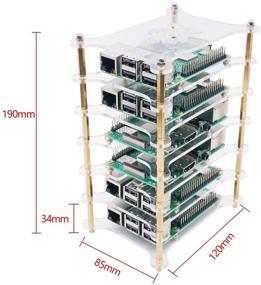 img 4 attached to 📦 Yahboom Raspberry Pi Cluster Case: 6-Layer Acrylic Clear Box Enclosure (Without Raspberry Pi)