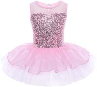 iefiel sequin chiffon leotard dress for active girls' clothing logo