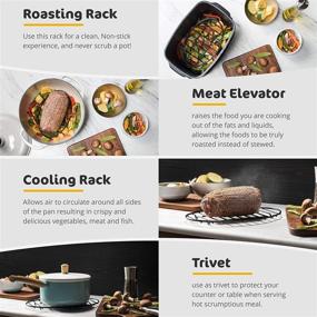 img 2 attached to 🍽️ "ГОРМЕКС овальная решетка для тушения с интегрированными ножками - кухонная решетка из нержавеющей стали, антипригарное покрытие, без ПТФЭ - подходит для духовок и посудомоечных машин - идеально подходит для приготовления, запекания, сушки и гриля