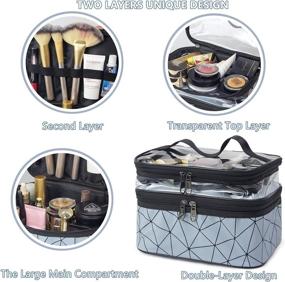 img 3 attached to 💦 Convenient Double Layer Portable Cosmetic Organizer: Stay Water Proof!