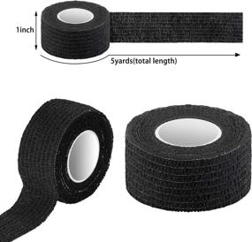 img 3 attached to 🏥 Pangda 12-Piece Adhesive Bandage Wrap: Stretchable Self-Adherent Tape for Sports - Wrist, Ankle (5 Yards, 1 Inch, Black)