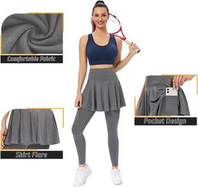 img 1 attached to 👗 JOYSHAPER Women's Skirted Leggings with Pockets - Yoga Pants Attached Skirt - Tennis Skapri