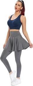 img 3 attached to 👗 JOYSHAPER Women's Skirted Leggings with Pockets - Yoga Pants Attached Skirt - Tennis Skapri