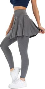 img 2 attached to 👗 JOYSHAPER Women's Skirted Leggings with Pockets - Yoga Pants Attached Skirt - Tennis Skapri