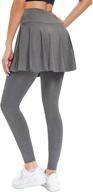 👗 joyshaper women's skirted leggings with pockets - yoga pants attached skirt - tennis skapri логотип