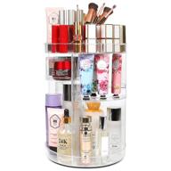 💄 kootek rotating makeup organizer - 360° spinning storage rack for cosmetics - adjustable swivels, large capacity holder with 4 layers - clear logo