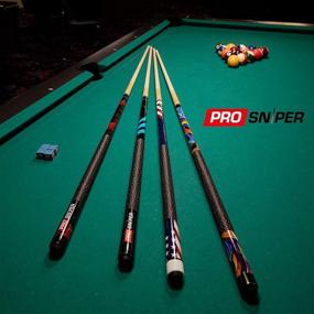 img 2 attached to 🎱 ProSniper Pool Cues: 4 High-Quality Canadian Maple Wood Cue Sticks with Bonus Chalk - Perfect for Professional Billiard Players