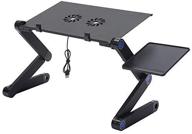 📚 height-adjustable laptop table stand for bed desk, portable laptop riser notebook stand with cooling fans - perfect for bed, couch, sofa, and office use logo