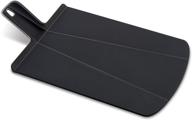 🔪 joseph joseph chop2pot plus foldable plastic cutting board- large 19-inch x 10.75-inch chopping board- kitchen prep mat with non-slip feet, 4-inch handle- dishwasher safe- lays flat & folds up- black logo