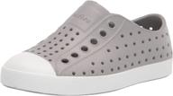 👟 детские кроссовки native shoes jefferson в цвете pigeon grey/shell white 5m us big kid - легкие и стильные! логотип