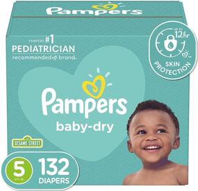img 4 attached to 👶 Pampers Baby Dry Diapers Size 5 - Enormous Pack, 132 Count: Disposable Baby Diapers