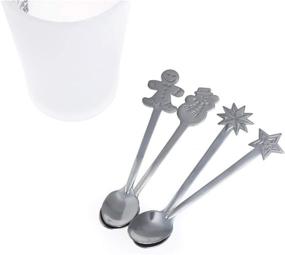 img 2 attached to ☕️ 8-Pack Eshylala Creative Christmas Spoon Set - Stainless Steel Coffee, Tea, Soup Stirring Spoons, 5 Inch