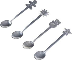 img 3 attached to ☕️ 8-Pack Eshylala Creative Christmas Spoon Set - Stainless Steel Coffee, Tea, Soup Stirring Spoons, 5 Inch