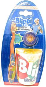 img 2 attached to Набор зубных щеток Blippi: идеальный подарочный набор для детей - включает в себя зубную щетку, крышку и стакан для полоскания!
