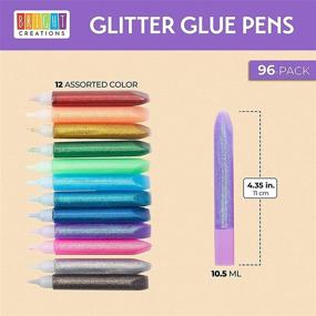 img 3 attached to 🌈 12 Rainbow Glitter Glue Pens for Art and Crafts, 0.35 oz Each - Pack of 96