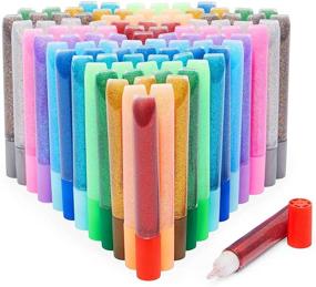 img 4 attached to 🌈 12 Rainbow Glitter Glue Pens for Art and Crafts, 0.35 oz Each - Pack of 96