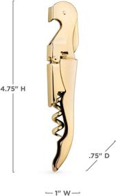 img 2 attached to 🍾 24k Gold Plated Signature Double Hinged Corkscrew Wine Bottle Opener with Foil Cutter - Waiter’s Corkscrew Wine Key, 4.75" for Improved SEO