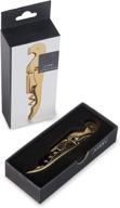 🍾 24k gold plated signature double hinged corkscrew wine bottle opener with foil cutter - waiter’s corkscrew wine key, 4.75" for improved seo логотип