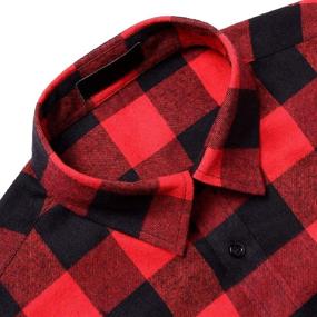 img 2 attached to Cromoncent Boys' Casual Flannel Sleeve Button-Up Clothing in Tops, Tees, and Shirts