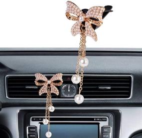 img 3 attached to Rhinestone Butterfly Pendant: MINI-FACTORY Bling Car Air Vent Decoration for Women's Sparkling Car Interior