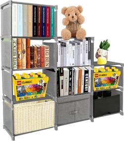 img 2 attached to 📚 PENGKE Kids Bookshelf: 9 Cubes Storage Cabinet for Books, Toys, Clothes, and More