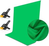 📸 emart 5x7ft green screen backdrop: wrinkle-resistant polyester curtain fabric for seamless zoom backgrounds, photoshoots, interviews, and live streams – includes 2 spring clamps! логотип