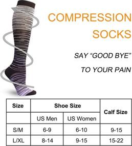 img 3 attached to 🧦 High-quality Multicoloured Compression Socks 20-30 mmHg - 5 Pairs for Running, Nurses, Flight, Pregnancy (Men/Women - S/M)