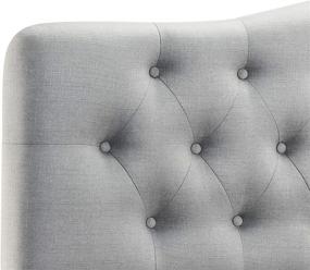 img 1 attached to 🛏️ Grey Twin Givanna Upholstered Headboard by Rosevera