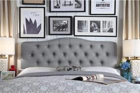 img 2 attached to 🛏️ Grey Twin Givanna Upholstered Headboard by Rosevera