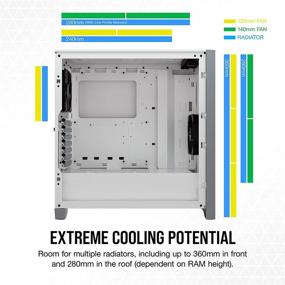 img 2 attached to 🖥️ Корпус ПК Corsair 4000D Airflow White с закаленным стеклом Mid-Tower ATX