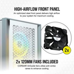 img 3 attached to 🖥️ Корпус ПК Corsair 4000D Airflow White с закаленным стеклом Mid-Tower ATX