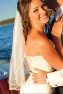 💍 ivory 1 tier shoulder length bridal wedding veil with 1/8in satin ribbon edge logo