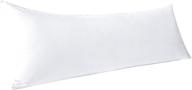 🛏️ органическое тюн microfiber body pillowcase - ультра мягкий, стойкий к выцветанию и пятнам с застежкой на конверте, 20 x 54 дюйма, белый логотип