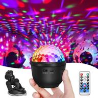 solmore disco ball lights: portable car usb party lights with remote control, 12 colors, battery operated strobe lamp - perfect for home room parties, kids birthdays! логотип