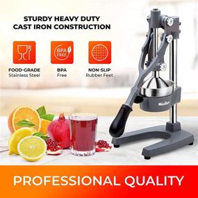 img 3 attached to 🍊 Mueller Professional Citrus Juicer - Heavy Duty Manual Orange Juicer and Lime Squeezer Press Stand - Premium Quality Metal Lemon Squeezer - Gray