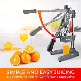 img 1 attached to 🍊 Mueller Professional Citrus Juicer - Heavy Duty Manual Orange Juicer and Lime Squeezer Press Stand - Premium Quality Metal Lemon Squeezer - Gray