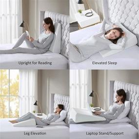 img 2 attached to 🛏️ Улучшите свой сон с подушкой-клином из пены Sleep Philosophy Memory Foam: белая 22x24x7