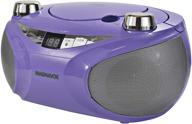 📻 portable cd boombox, top loading am/fm stereo radio with bluetooth wireless technology, magnavox md6949-pl, purple, cd-r/cd-rw compatible, led display logo
