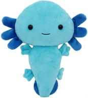 blue kawaii axolotl plush toy: cute stuffed animal pillow doll, 7.8 inches logo