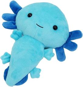 img 3 attached to Blue Kawaii Axolotl Plush Toy: Cute Stuffed Animal Pillow Doll, 7.8 inches