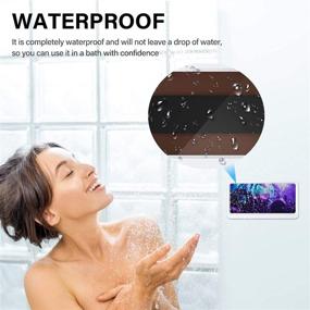 img 3 attached to 🚿 ZXK CO Wall Mount Shower Phone Holder - Waterproof Bathroom Phone Case Mirror Shelf Storage Box