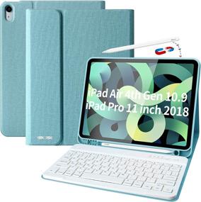 img 4 attached to 📱 iPad Air 4th Generation Keyboard Case with Pencil Holder - Ultra Slim Bluetooth Keyboard Cover for iPad 10.9 2020 & iPad Air 4 Gen - Compatible with iPad 11 Pro 2018 - Premium Keyboard Case