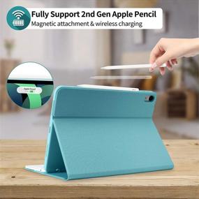 img 2 attached to 📱 iPad Air 4th Generation Keyboard Case with Pencil Holder - Ultra Slim Bluetooth Keyboard Cover for iPad 10.9 2020 & iPad Air 4 Gen - Compatible with iPad 11 Pro 2018 - Premium Keyboard Case