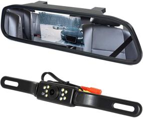 img 4 attached to 📷 Peojek 4.3" Backup Camera and Monitor Kit - Waterproof Car Rear View Camera with Night Vision - Car Vehicle Rearview Mirror Monitor for Car Reverse Camera